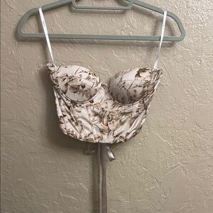 Floral Print Bustier Top
